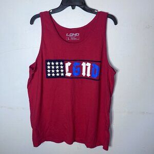 LGND TANK TOP RED SPORTS GRAPHIC FLAG LOGO WORKOUT GYM Sz L